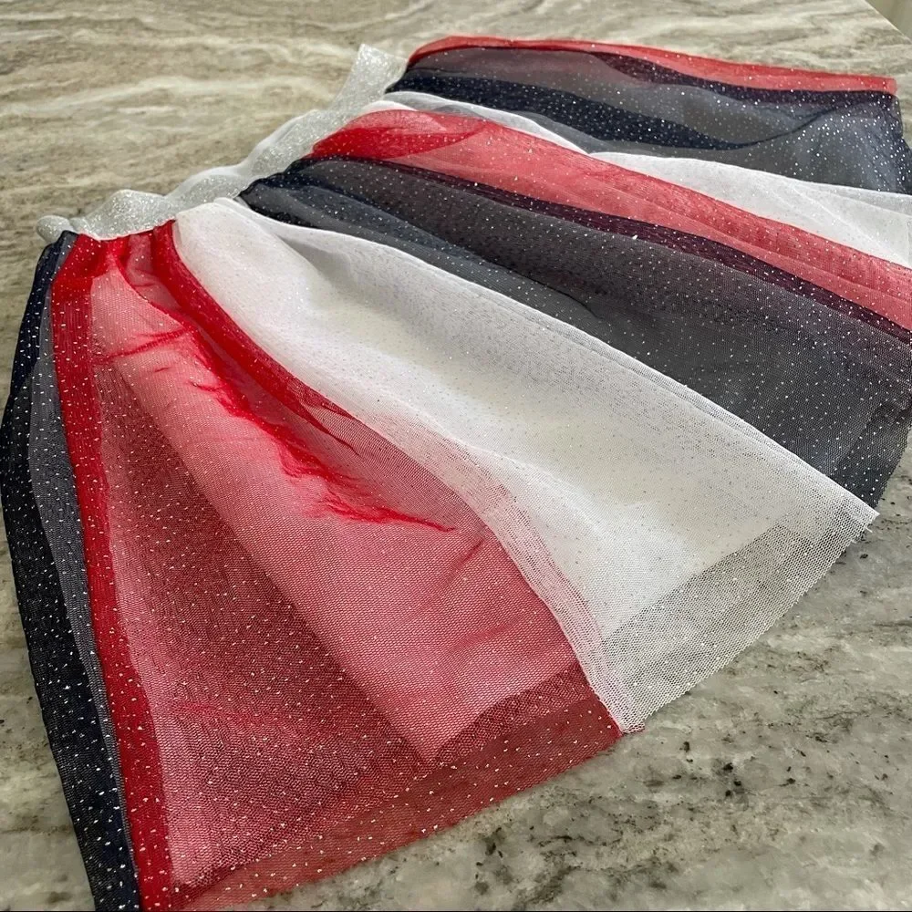 CAT & Jack Sparkly Red White and Blue Tutu Size M(7/8)